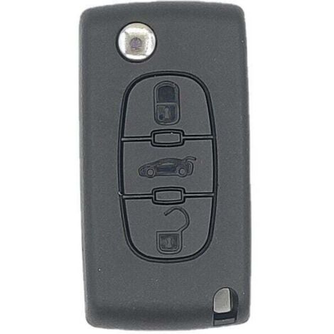 Coque de clé pliable 3 boutons – Compatible Citroën et Peugeot – 2 pièces – Accès facile aux boutons – Protection optimale de clé - CE0523 (1/5)