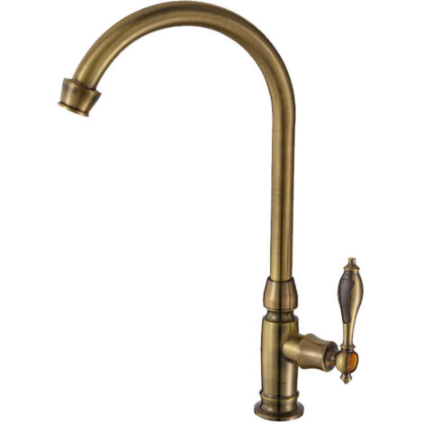 Ineasicer Robinet de Cuisine Mitigeur Robinet Laiton Brossé,Eau Froide Robinet Rotatif Lavabo,Robinet de Lavabo pour Vasque et Lave Mains,Bronze antique