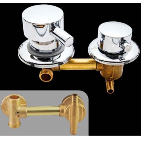 2 Voies Mitigeur Thermostatique Robinets De Douche,Laiton Douche Robinet Cabine,Mitigeur Cabine De Douche Entraxe 10Cm,Intubation 2-way-10cm (1/4)