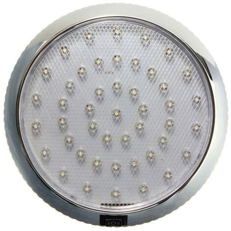 Plafonnier LED, 12V Car Dome Lampe de toit intérieure pour camping car caravane RV remorque camion véhicule bateau avec 46 lumières LED, blanc (1/5)