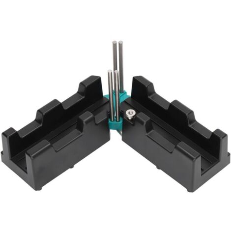Outil de coupe d'angles d'onglet, instrument de gabarit de mesure 2 en 1 ABS noir haute précision (1/5)