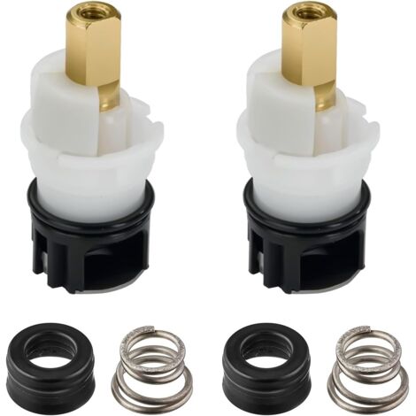 RP25513 Lot de 2 tiges de robinet de rechange pour kit de réparation de robinet Delta à deux poignées avec cartouche RP24096 RP4993 siège et ressort RP24097 Arrêt de rotation 1/4 (1/4)