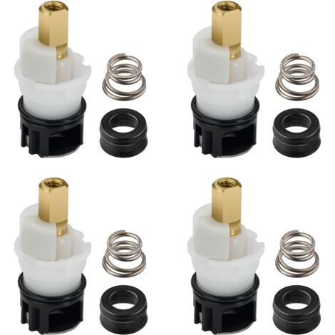 RP25513 Lot de 4 tiges de robinet de rechange pour Delta à deux poignées avec cartouche RP24096 Siège RP4993 et ressort RP24097 Arrêt de rotation 1/4