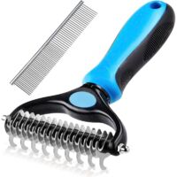 Brosse pour Chien et Chat à Poil Long - Brosses de Toilettage anti Sous Poils pour Animaux, Peigne Poil Chien et Professionnel Râteaux de Toilettage pour Chien et Chat, Élimine Les Poils Morts, Nœuds