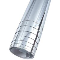 Feuille de miroir autocollante flexible 50 cm x 200 cm – Argent – Découpable pour décoration intérieure – Compatible surfaces lisses