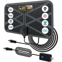 Antenne TV Intérieur TNT HD, 420KM Antenne HDTV numérique Longue portée,Amplificateur de Signal Chaînes locales gratuites 4K 1080P VHF UHF