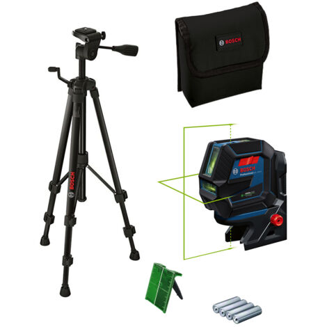 Laser de puntos y lineas en cruz de 50 m BOSCH GCL 2-50 G + tripode BT 150 - 0601066M01
