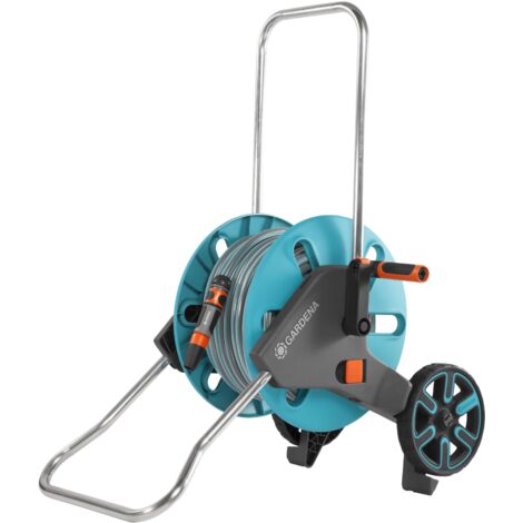GARDENA Carro portamangueras con ruedas y manguera de 25 m CleverRoll M (18512-26)