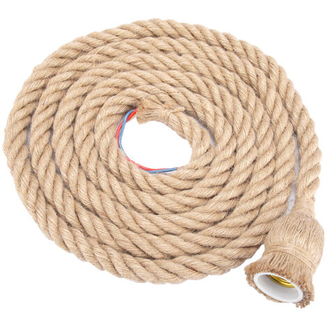 SUNXURY E27 Vintage Hanfseil Deckenleuchte Basis Pendelleuchte Lampenfassung 85-265V, 1,5 m 1 Kopf