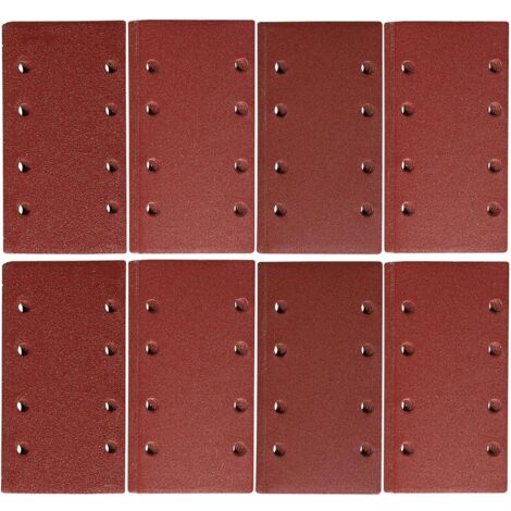 10er-Pack Schleifblätter 93 x 185 mm - 8-Loch-Quadrat-Klett-Schleifpapier - 800 verschiedene Körnungen - Polieren und Rostentfernung (1/5)