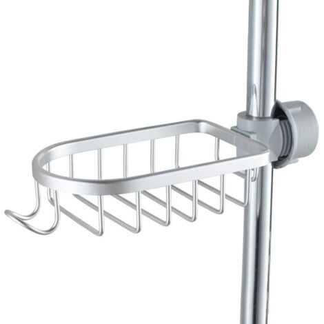 Schwammhalter für die Spüle, verstellbar, Hängekorb, Abtropfgestell für Küche und Badezimmer, Gadgets, Organizer, Wasserhahn, Geschirrspüler, Aufbewahrungsregal, Aluminium-Seifenhalter (Argento) (1/5)
