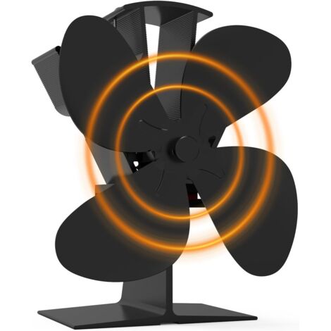 Leiser Kaminventilator für Holzöfen mit 4 Flügeln, Ofenventilator mit erhöhter Wärmeeffizienz für Gas-Pellet-Holzöfen