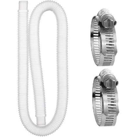 Schwimmbadschlauch, Ersatz-Poolschlauch, Poolpumpenschlauch mit Klemmen, flexibler Wasserschlauch, 1,5 m / 32 mm, Zubehör für oberirdische Poolpumpen (1/5)