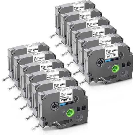 12x Kompatibles Tze 0.47 Laminiertes Band für Brother Tze-231 TZ231 Tze-231s Beschriftungsband für Brother Etikettendrucker E100 P300BT H107B H100R H105, Schwarz auf Weiß (1/5)