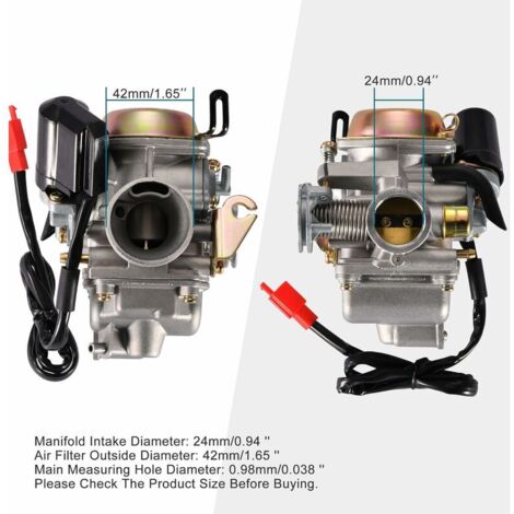 Carburatore PD24J da 24 mm, ricambio per GY6 4 tempi 125 cc 150 cc ATV Go Kart Ciclomotore e Scooter H242