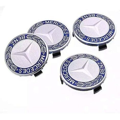 Set di 4 coprimozzi compatibili con Mercedes Benz 75 mm - Blu