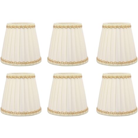 SUNXURY Set da 6 pezzi Paralume piccolo in tessuto stile moderno con clip per lampadario, paralume per tavolo e parete