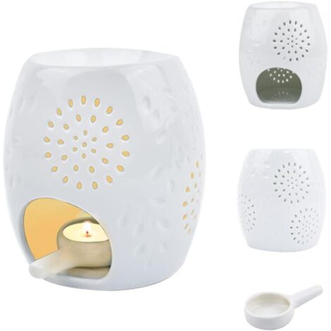 Lampada per aromi floreali in ceramica, diffusore di oli, fornace per romaterapia, fornace in ceramica, bruciatore di incenso, fornace per candele a olio, portacandele da tè. (1/5)