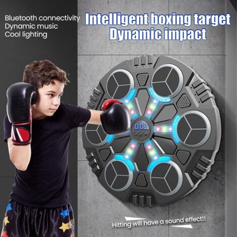 Macchina Da Boxe Musicale Intelligente Con 9 Modalità, Bersaglio Elettronico Con Luci LED E Bluetooth, Montaggio A Parete Senza Fori, Per Adulti E Bambini