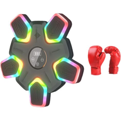 Macchina musicale intelligente per boxe, cuscinetto da boxe, kickboxing, macchina per allenamento sportivo illuminata, musica elettronica, bersaglio da parete