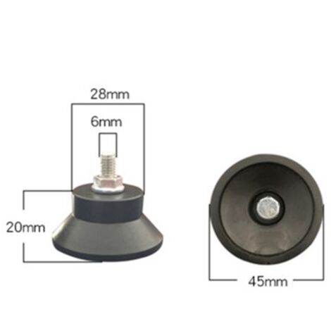 Set Di 4 Piedini Regolabili HBM, Smorzatori Di Vibrazioni Filettatura M12 125 Kg Per Pezzo P6937