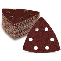50 pezzi di triangoli abrasivi grana 40 ciascuno, 93 x 93 x 93 mm per levigatrici a delta, triangoli abrasivi con gancio e anello