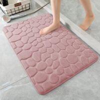 Tappetino da bagno in memory foam, tappetino da bagno in ciottoli, super assorbente, per bagno, lavabile in lavatrice (20 x 32, rosa)