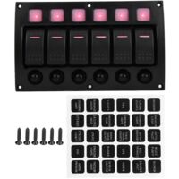 Pannello interruttori a bilanciere SUNXURY 6P 12/24V per auto, barca, camper, yacht con spia LED, interruttore automatico