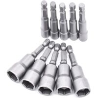Set di 10 punte per trapano, adattatore per punte per cacciavite a bussola da 6-19 mm, set di punte per cacciavite esagonale per trapano a mano, cacciavite elettrico, chiave a bussola (acciaio al crom