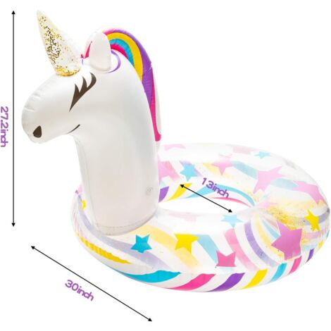 Anillo De Natación Inflable Con Forma De Corazón Con Lentejuelas – Flotador De Piscina Para Niños Y Adultos, PVC Extragrueso