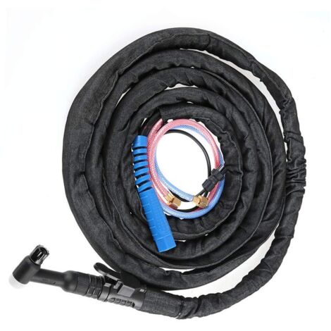 Antorcha de soldadura TIG SUNXURY con conector de tuerca Agon refrigerado por agua con cable de 4 m/8 m y cubierta de mezclilla, 350 A (4 m)