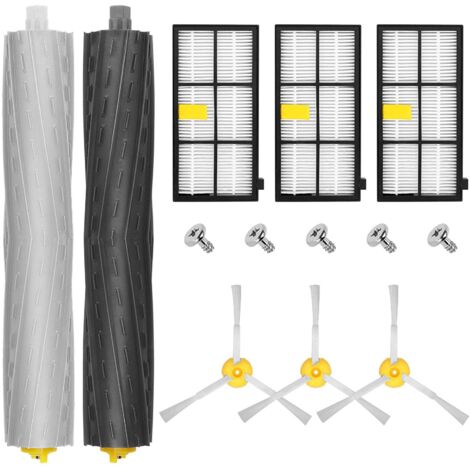 Repuestos compatibles con iRobot Roomba Serie 800 900 860 870 871 875 880 886 890 891 895 960 965 966 980 Accesorios con 2 Juegos de Extractores 4 Filtros Hepa 4 Cepillos Laterales 4 Tornillos (1/5)