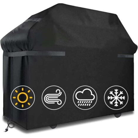 Fundas para barbacoa, impermeables, resistentes al viento y al desgarro, con correas y bolsa de almacenamiento (145 x 61 x 117 cm)