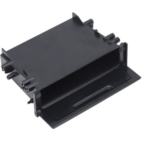 SUNXURY 1DIN - Caja de almacenamiento para radio de coche, multiusos, ABS, color negro, organizador interior de repuesto para Mitsubishi (1/5)