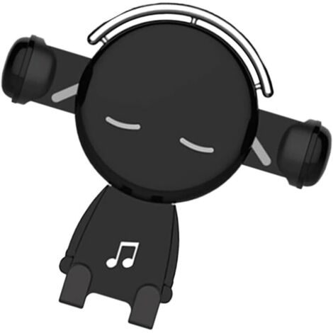 Soporte universal para teléfono de coche con diseño de dibujos animados, soporte de gravedad para ventilación de aire, soporte de navegación (negro) (1/5)
