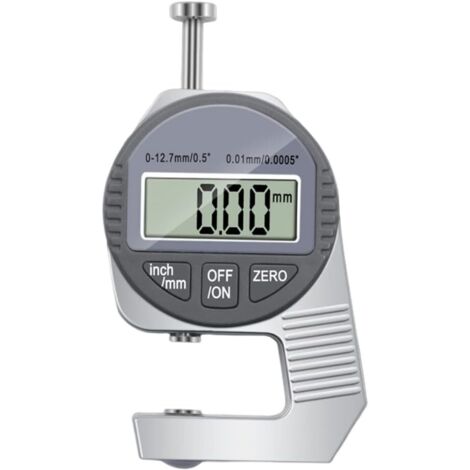 Medidor de espesor digital, 0-12,7 mm, LCD, micrómetro electrónico cerrado para cuero, tela y espesor. (1/5)