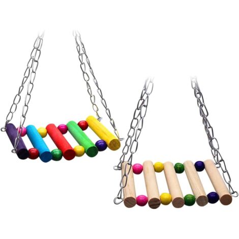 piezas de juguetes para gatos, juguetes para pájaros grandes, columpio para pájaros, accesorios para jaulas de loros, juguete para loros, soporte de madera para pájaros, columpio para pájaros.