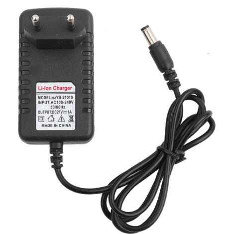 Cargador de batería de litio SUNXURY de 21 V/1 A con núcleo de cobre grueso y adaptador de corriente para batería de litio adaptable con enchufe europeo. (1/5)