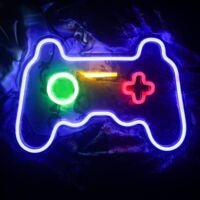 Lámpara de pared LED de neón, letrero de neón con forma de juego, letrero de neón grande para juegos, decoración de pared LED de neón con alimentación por USB para clubes, bares y fiestas.