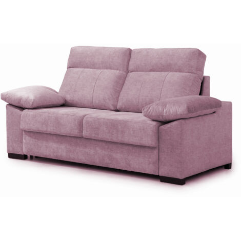 Sofa Cama 3 plazas con Colchón 140x190 Sistema apertura italiana Color tapizado Rosa
