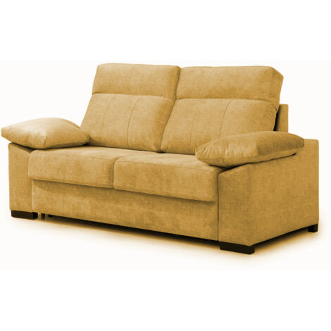 Sofa Cama 3 plazas con Colchón 140x190  Sistema apertura italiana  Color tapizado Mostaza