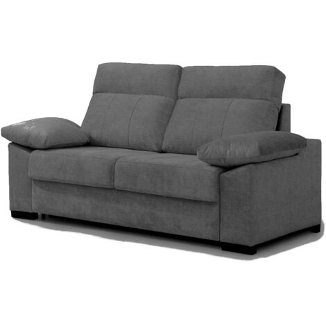 Sofa Cama 3 plazas con Colchón 140x190  Sistema apertura italiana  Color tapizado Gris oscuro