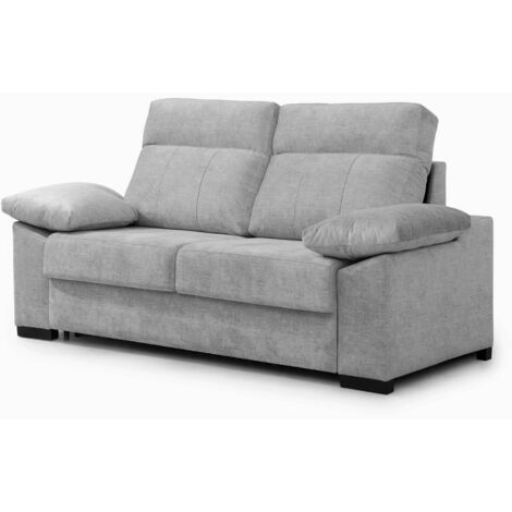 Sofa Cama 3 plazas con Colchón 140x190 Sistema apertura italiana Color tapizado Gris claro