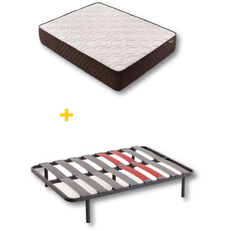 Pack Colchón Descansin + Somier con patas 200x200  Ideal para Personas con Dolores de Espalda  Alta Firmeza  Silencioso