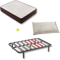 Pack Colchón + Almohada Viscoelastica + Somier Descansin 180x200 Ideal para Personas con Dolores de Espalda Efecto nube Silencioso
