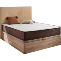 Pack Colchón + Cabecero + Canape Abatible Descansin 90x190 Beis Maxima Comodidad Gran Almacenaje