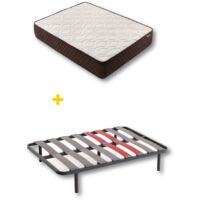 Pack Colchón Descansin + Somier con patas 150x190 Ideal para Personas con Dolores de Espalda Alta Firmeza Silencioso