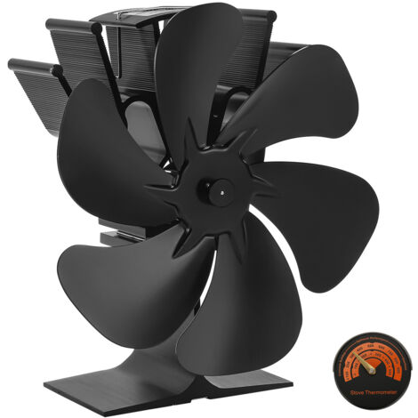 Ventilatore Per Stufa A Legna A 5 Pale – Alimentato Dal Calore, Silenzioso (25 DB), Distribuisce Aria Calda Fino A 350°C, Per Camino E Stufe