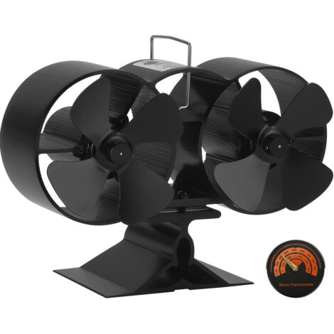 Ventilatore Termico Per Stufa A Legna/pellet/gas – In Lega Di Alluminio, Funziona Senza Elettricità, Protezione Da Surriscaldamento, Distribuisce Calore Fino Al 30% In Più