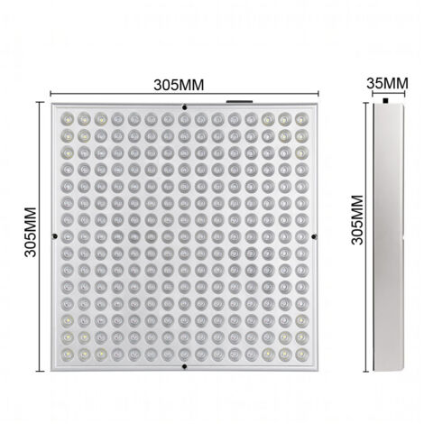 Weedness Cosmos Lampada LED 120W Full Spectrum 35x35cm 2.5 μmol/J – Perfetta Per Coltivare Indoor E Outdoor, Dalla Germinazione Alla Fioritura